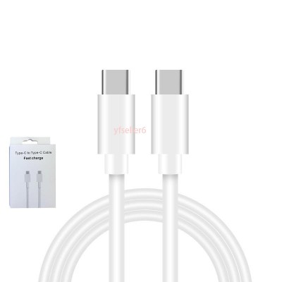 White Fast Charging 1m 2A 3A 5A PVC Type C Cell Phone Charger Cable