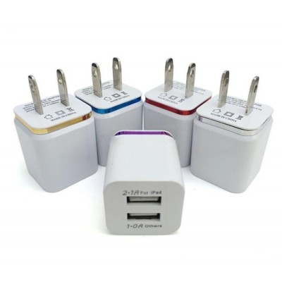 High Quality 5V 2.1/1A Double US AC Travel USB Wall Charger Cell Phones Adapter